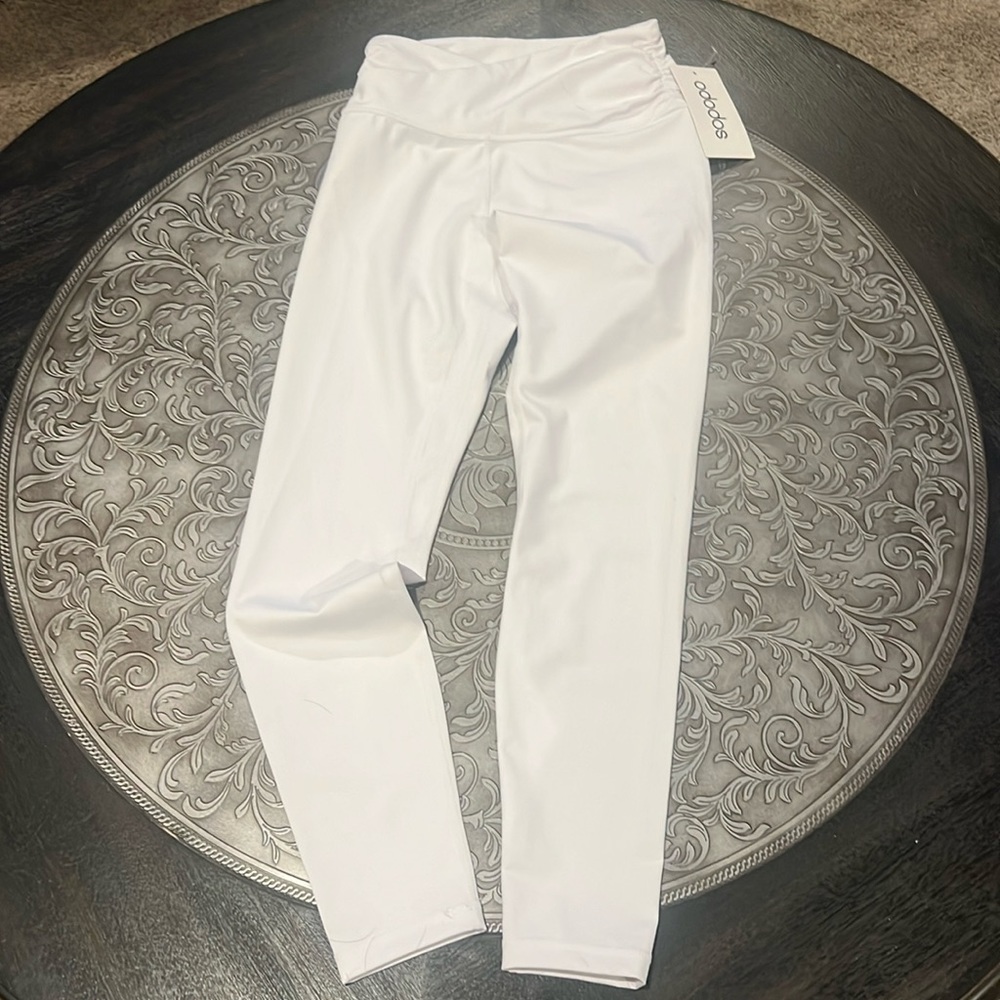 NWT * Ododus White Cross Waist 7/8 Legging Size XS